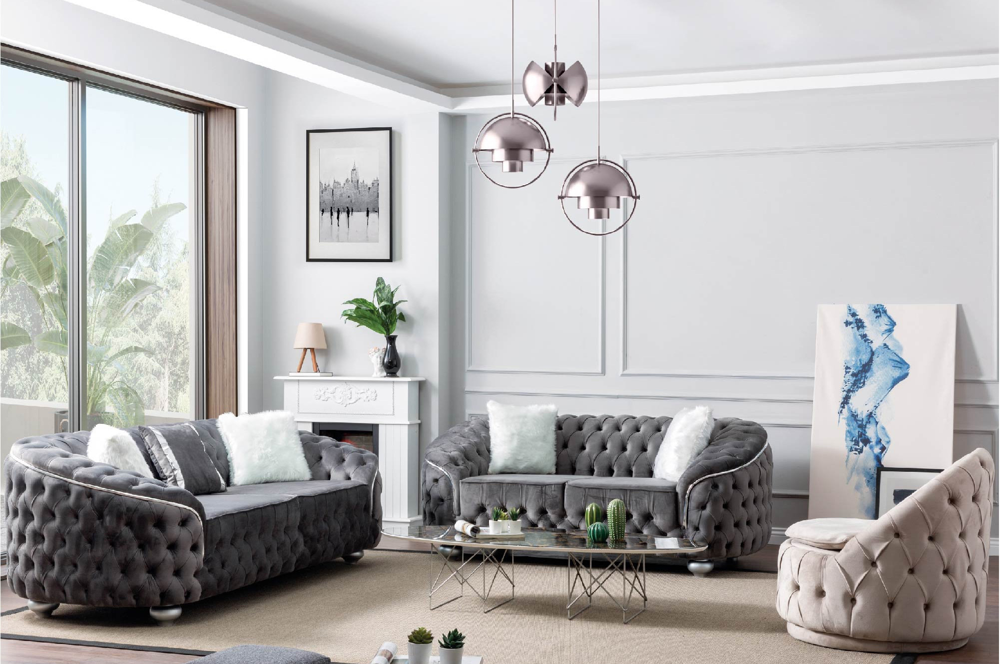 Bursa Tufted Velvet Loveseat
