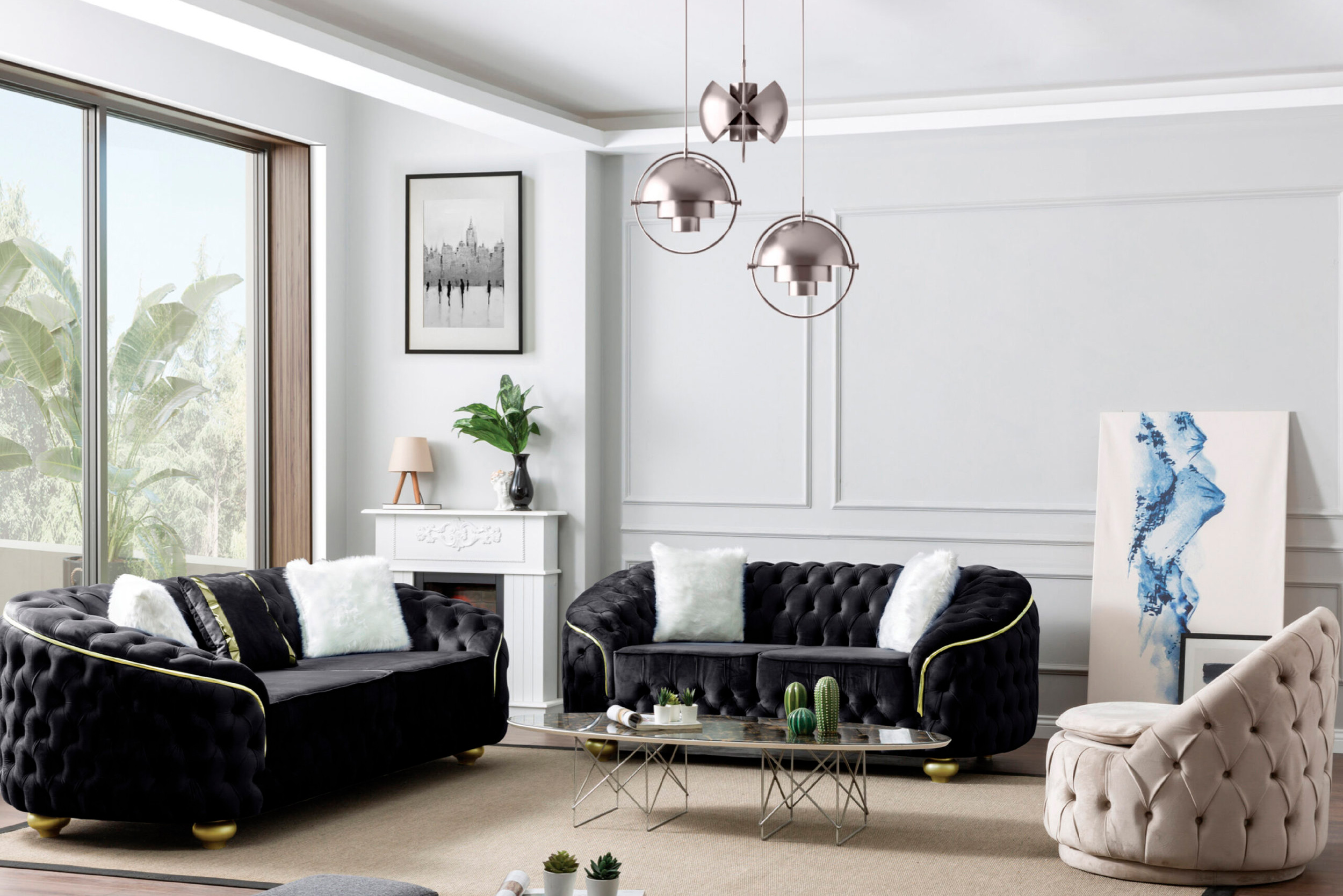 Bursa Tufted Velvet Sofa