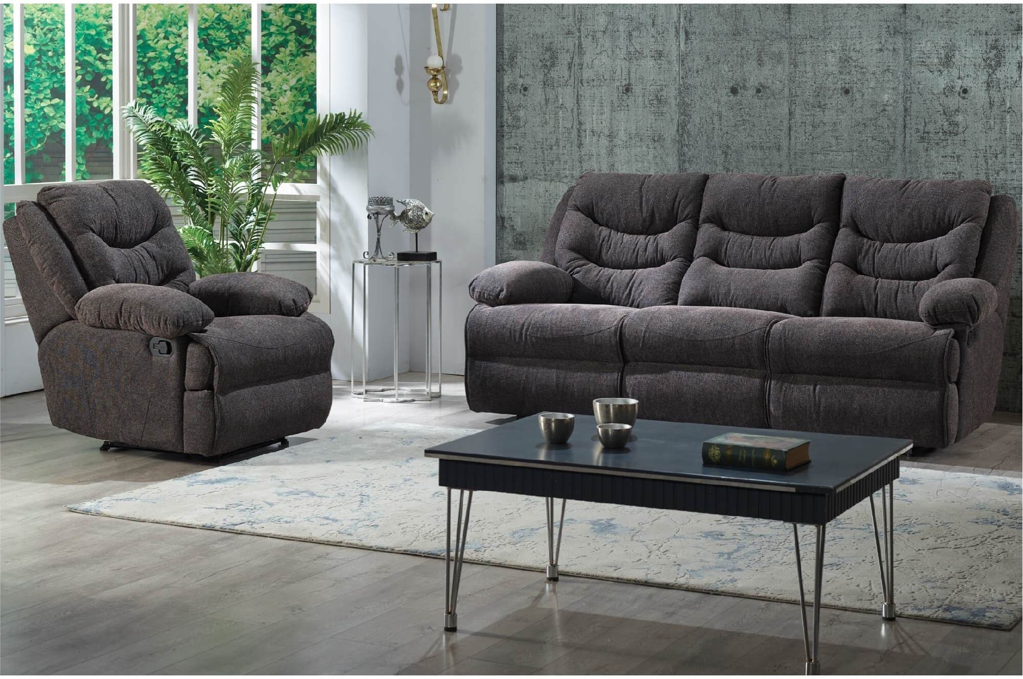 Business Fabric Reclining Living Room Set
