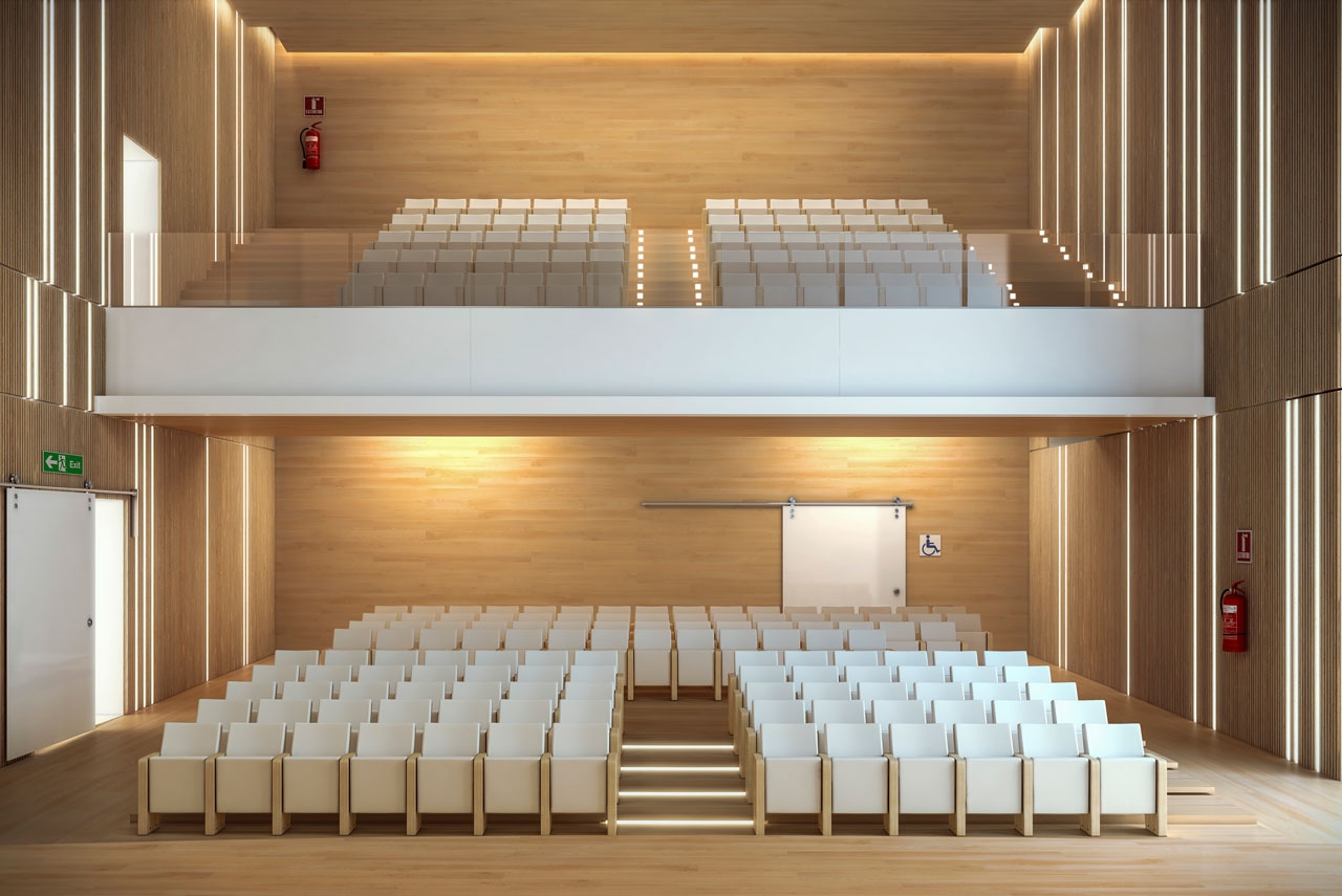 Audit 30 Wood Side Feet Auditorium Seat