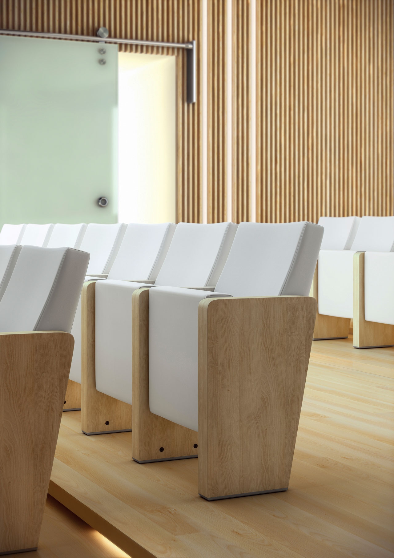 Audit 30 Wood Side Feet Auditorium Seat