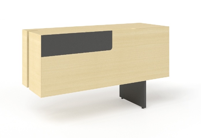 Move 70.8" Executive Fixed Desk w/Fixed Pedestal, Built-in Power Socket Block, Grommet, Cover for Power Socket & Qi Wireless Charging