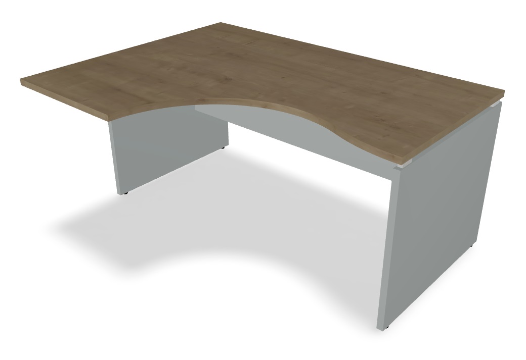 Ogi V Office Single Radial Desk Right, W62.9" x D47.2"