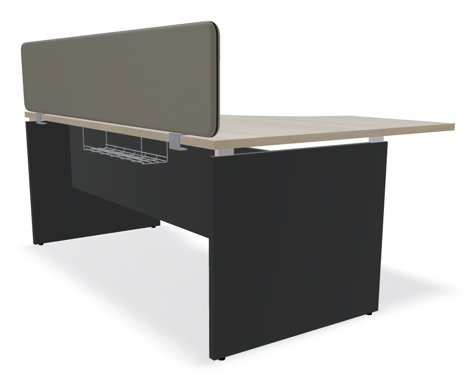 Ogi V Office Single Radial Desk Right, W70.8" x D47.2"