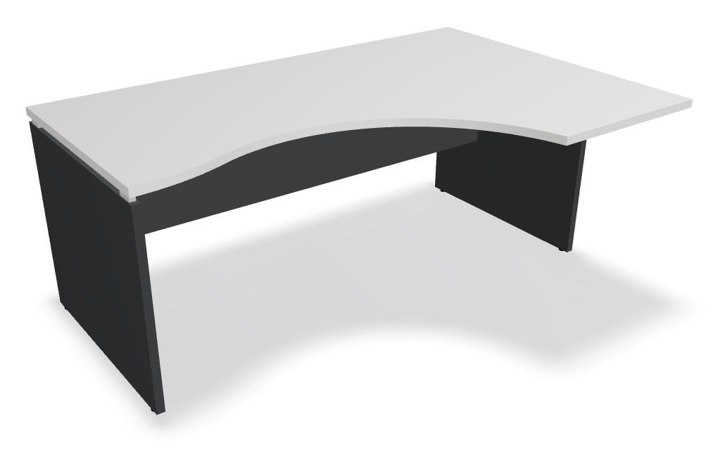 Ogi V Office Single Radial Desk Left, W70.8" x D47.2"
