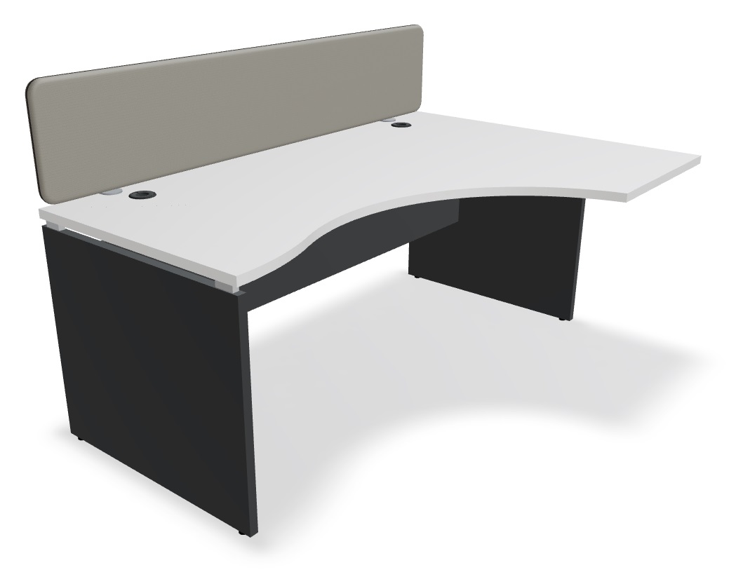Ogi V Office Single Radial Desk Left, W70.8" x D47.2"