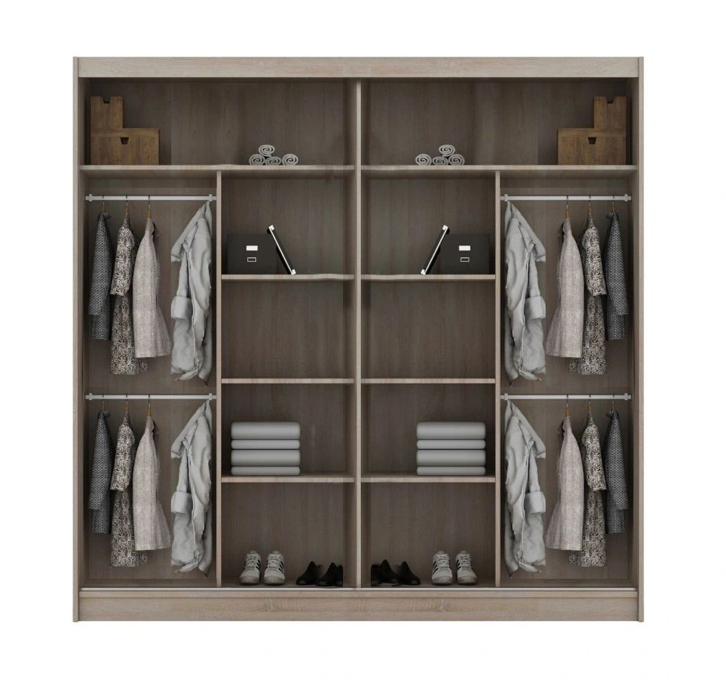 Classic 80-inch 2-Door Wood Wardrobe
