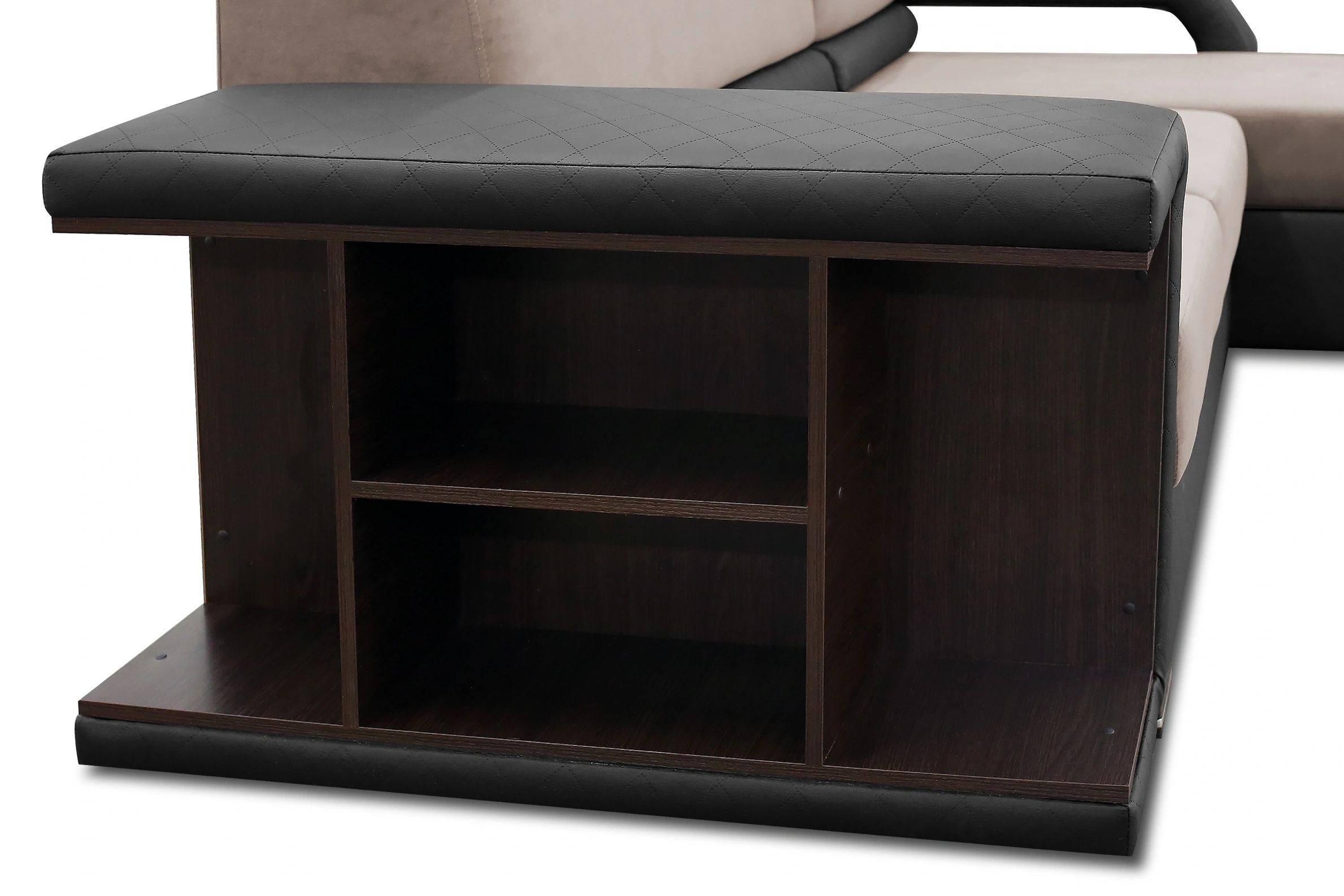 Amaro L-Shaped Fabric Left Convertible Storage Sectional Sofa