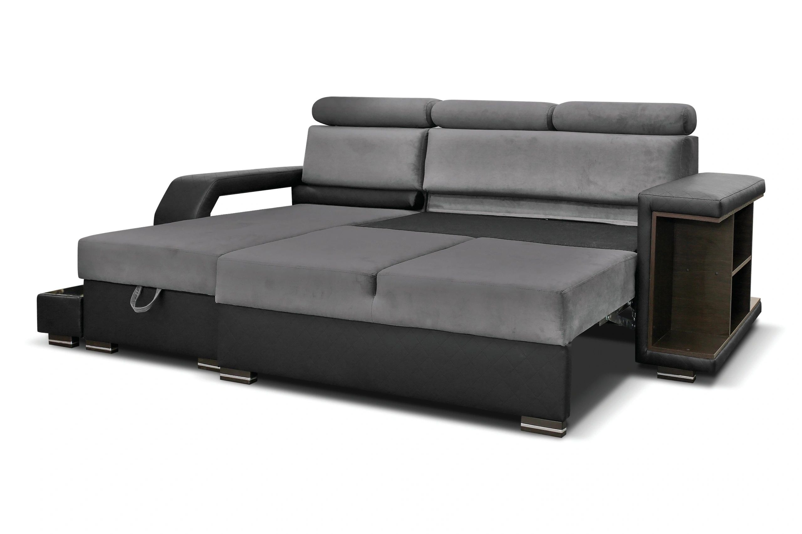 Amaro L-Shaped Fabric Convertible Storage Sectional Sofa