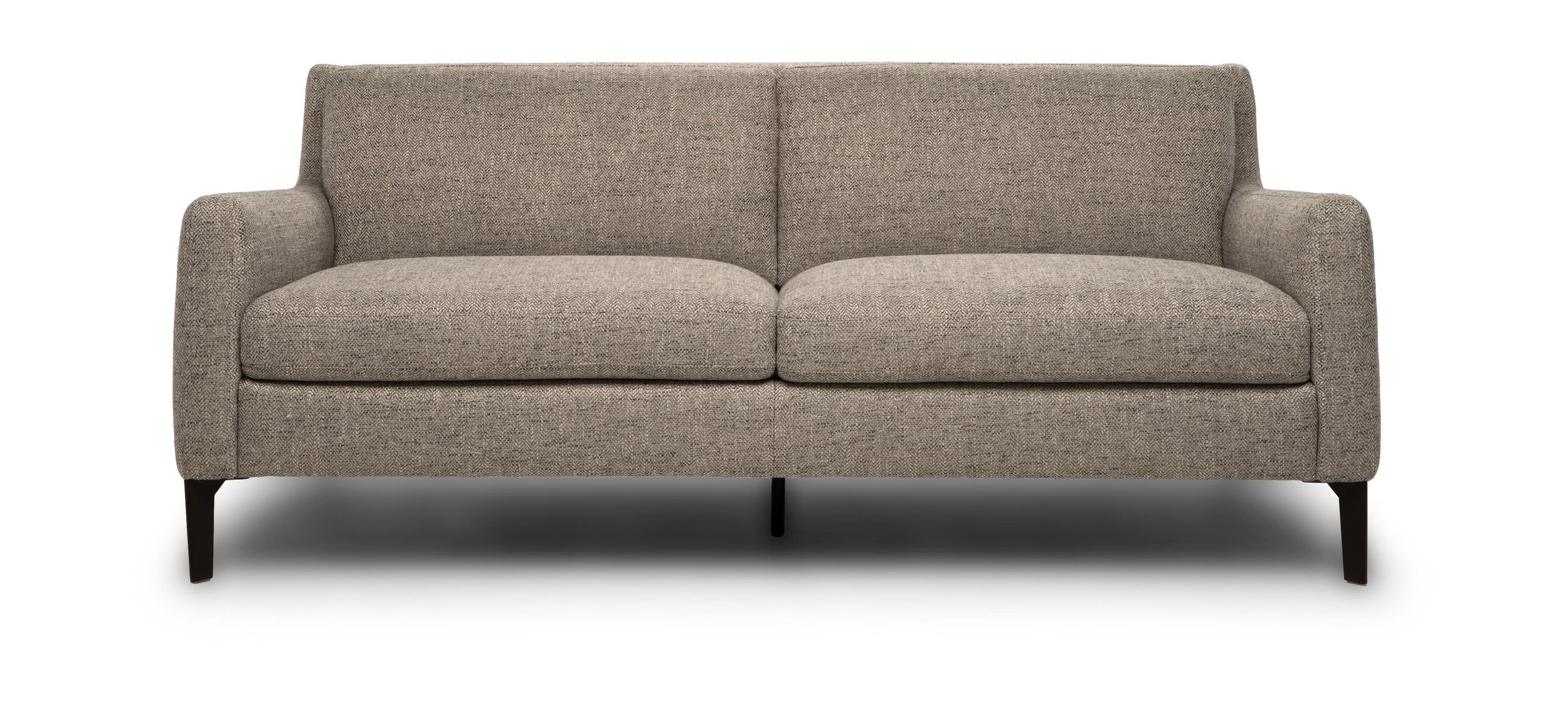 Quiete Fabric/Leather Sofa w/ Metal Legs