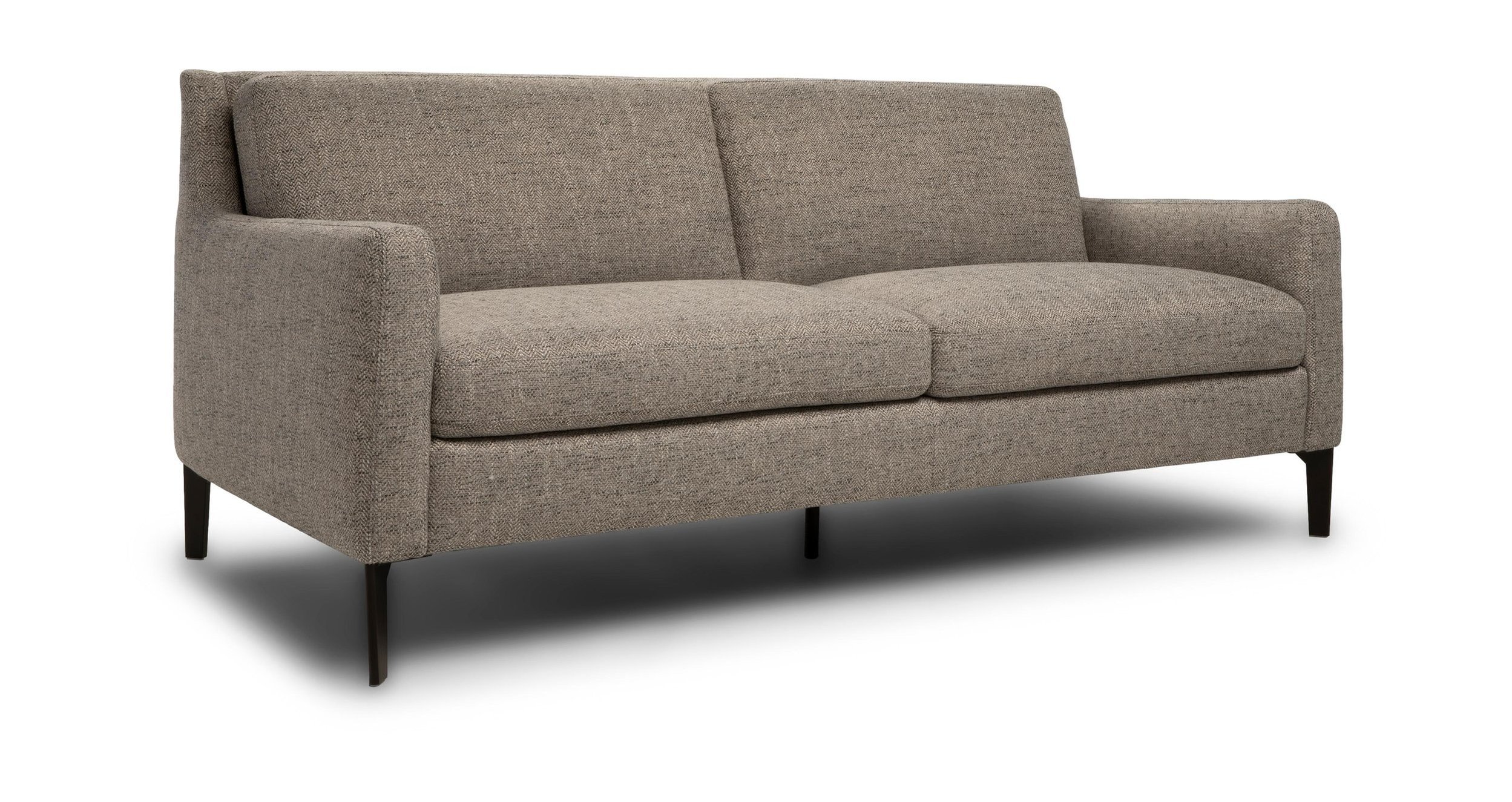 Quiete Fabric/Leather Sofa w/ Metal Legs
