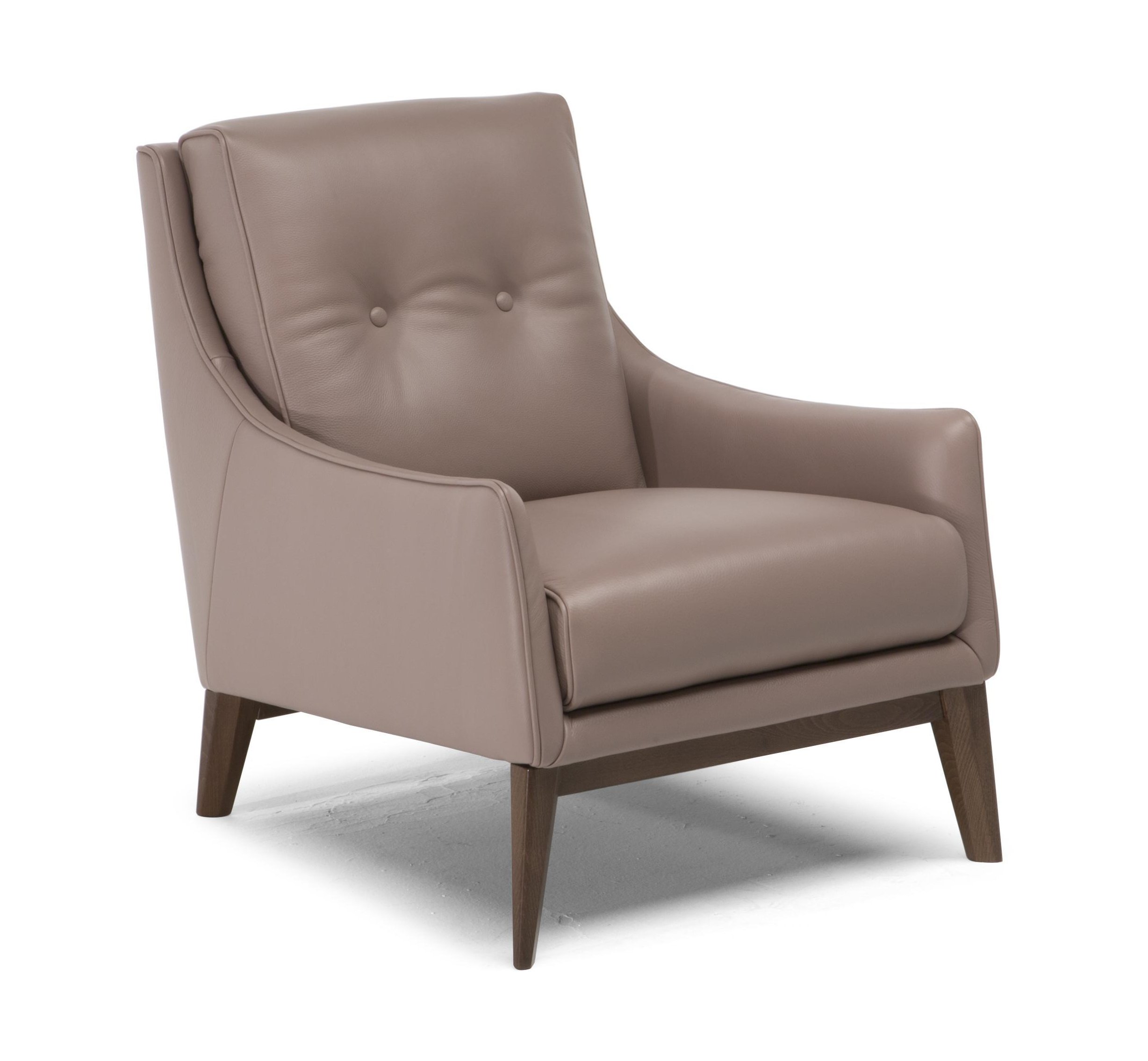 Amicizia Fabric/Leather Armchair w/ Wood Legs