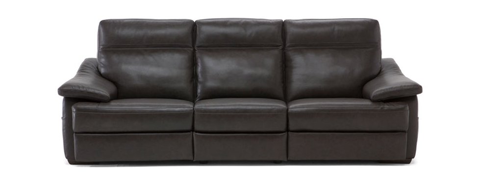 Pazienza Leather Power Reclining 3 Seater Sofa w/Adjustable Headrest & Lumbar Support