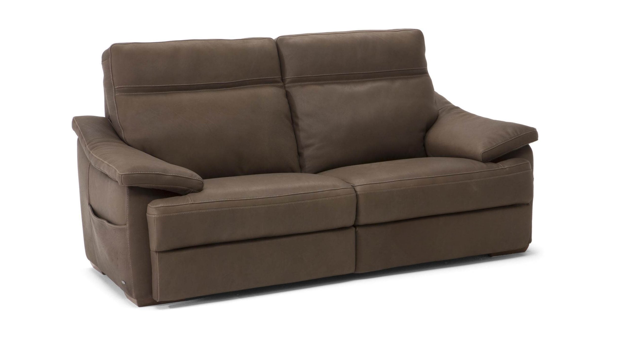 Pazienza Leather Power Reclining Sofa w/Adjustable Headrest & Lumbar Support