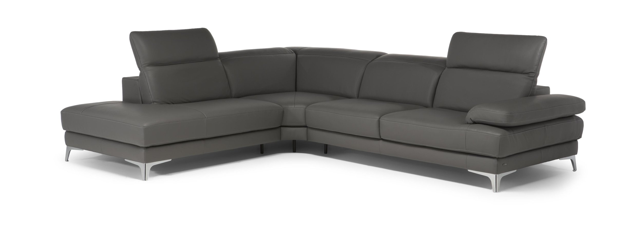 Speranza Fabric/Leather L-Shape Sectional Sofa w/ Chaise