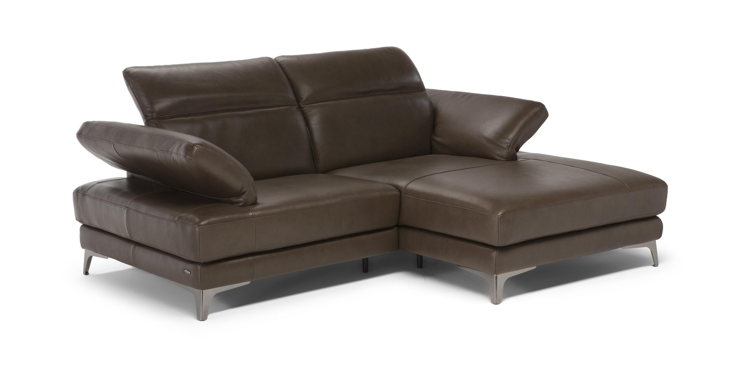 Speranza Fabric/Leather Small L-Shape Sectional Sofa w/ Chaise