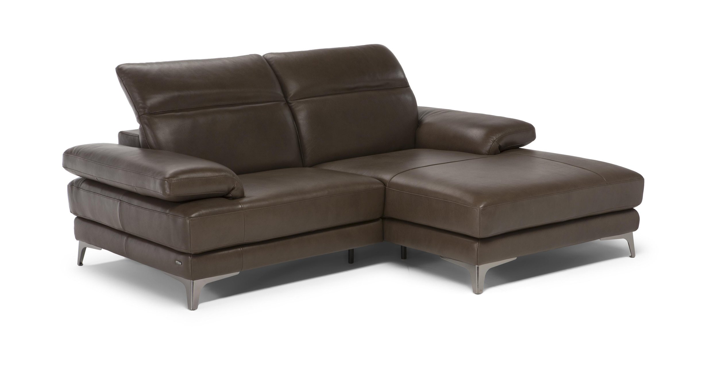Speranza Fabric/Leather Small L-Shape Sectional Sofa w/ Chaise