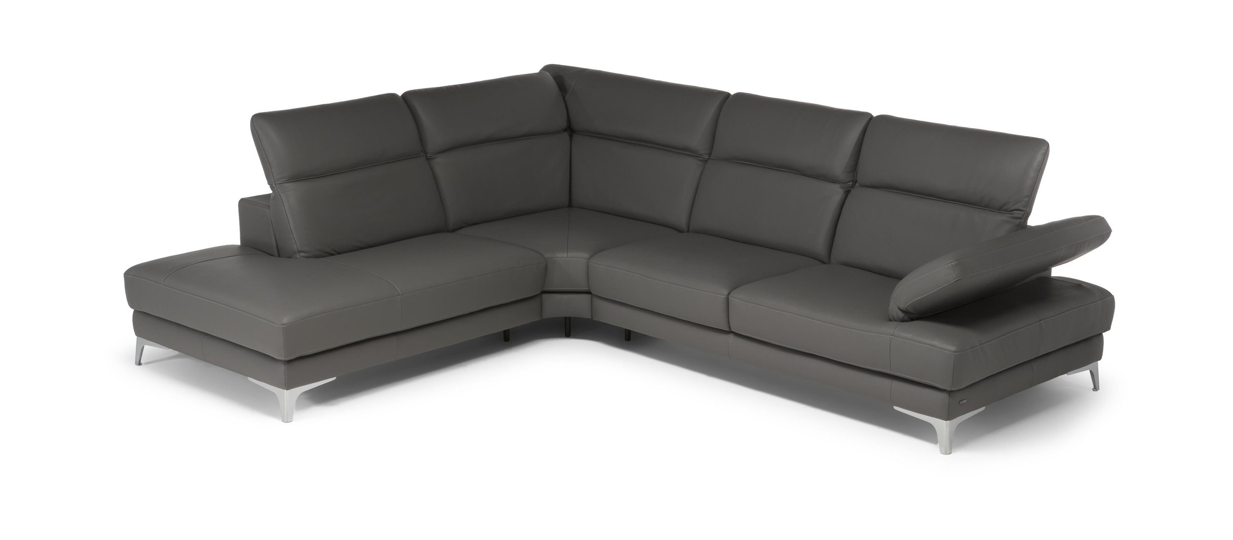 Speranza Fabric/Leather L-Shape Sectional Sofa w/ Chaise