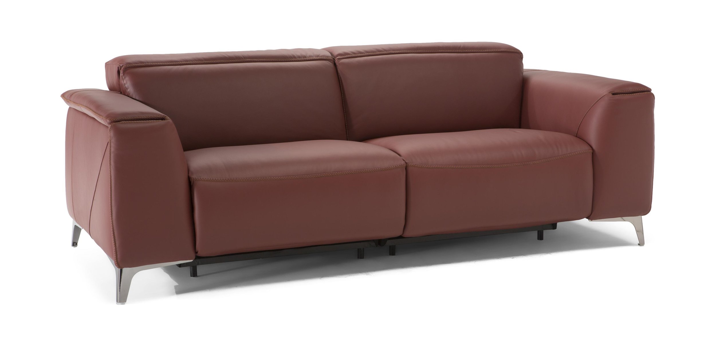 Trionfo Leather Power Reclining Sofa w/Adjustable Headrest & Lumbar Support