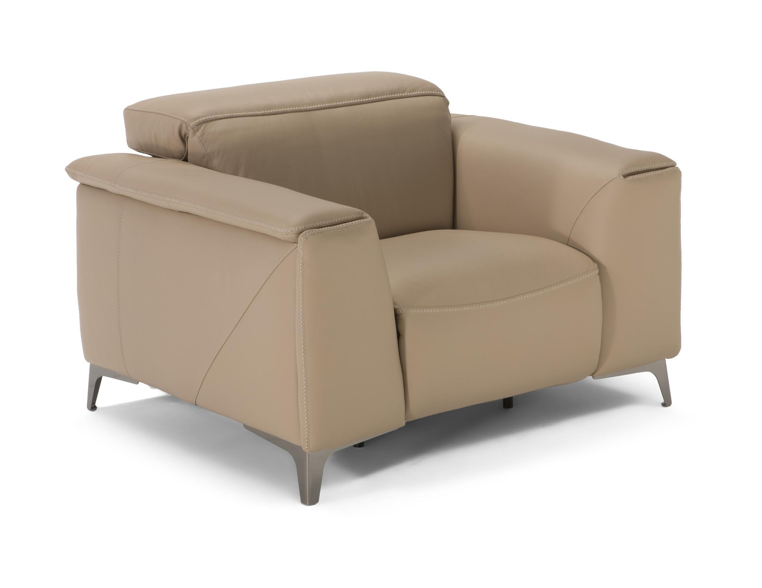 Trionfo Leather Power Recliner w/Adjustable Headrest & Lumbar Support