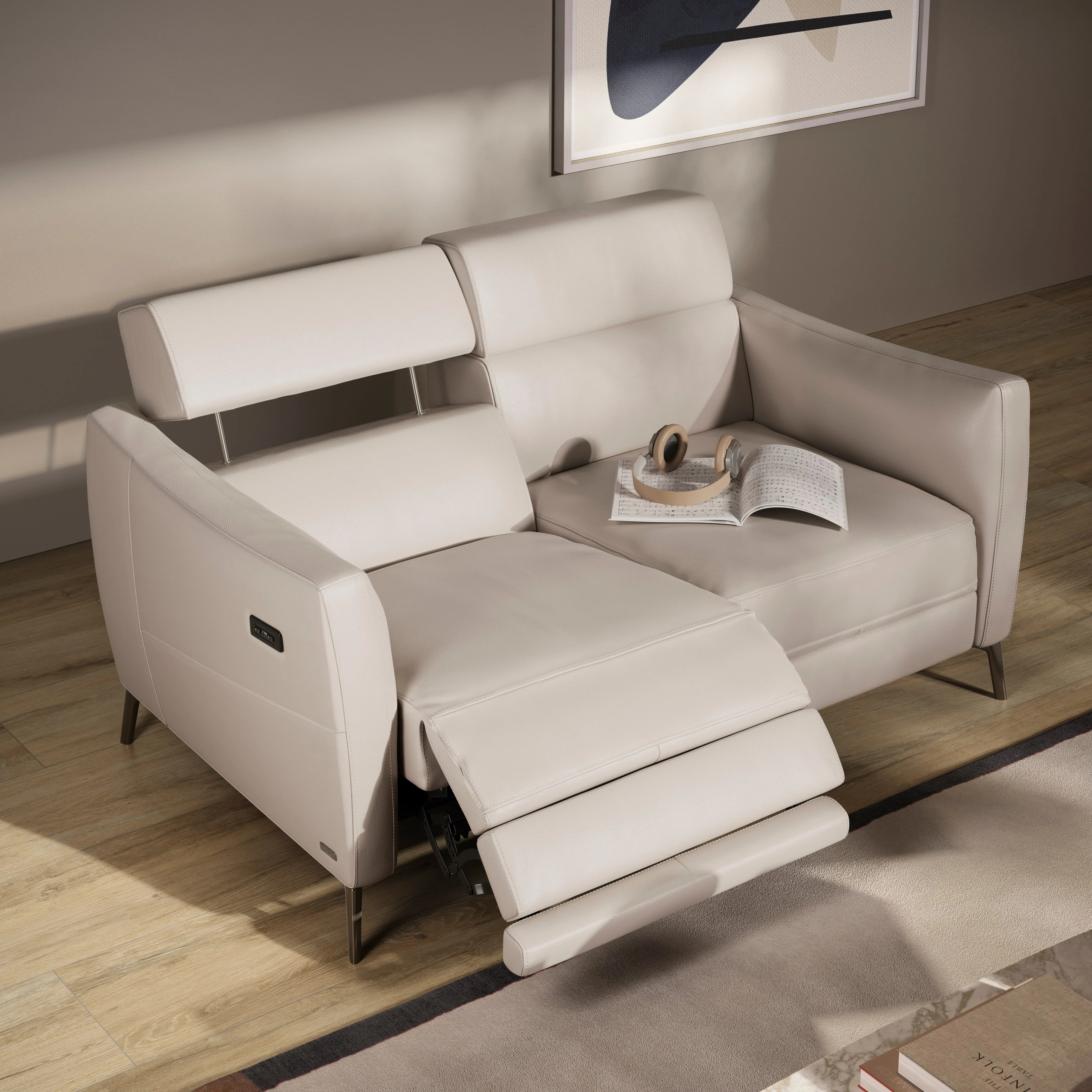 Greg Fabric/Leather Power Reclining Living Room Set