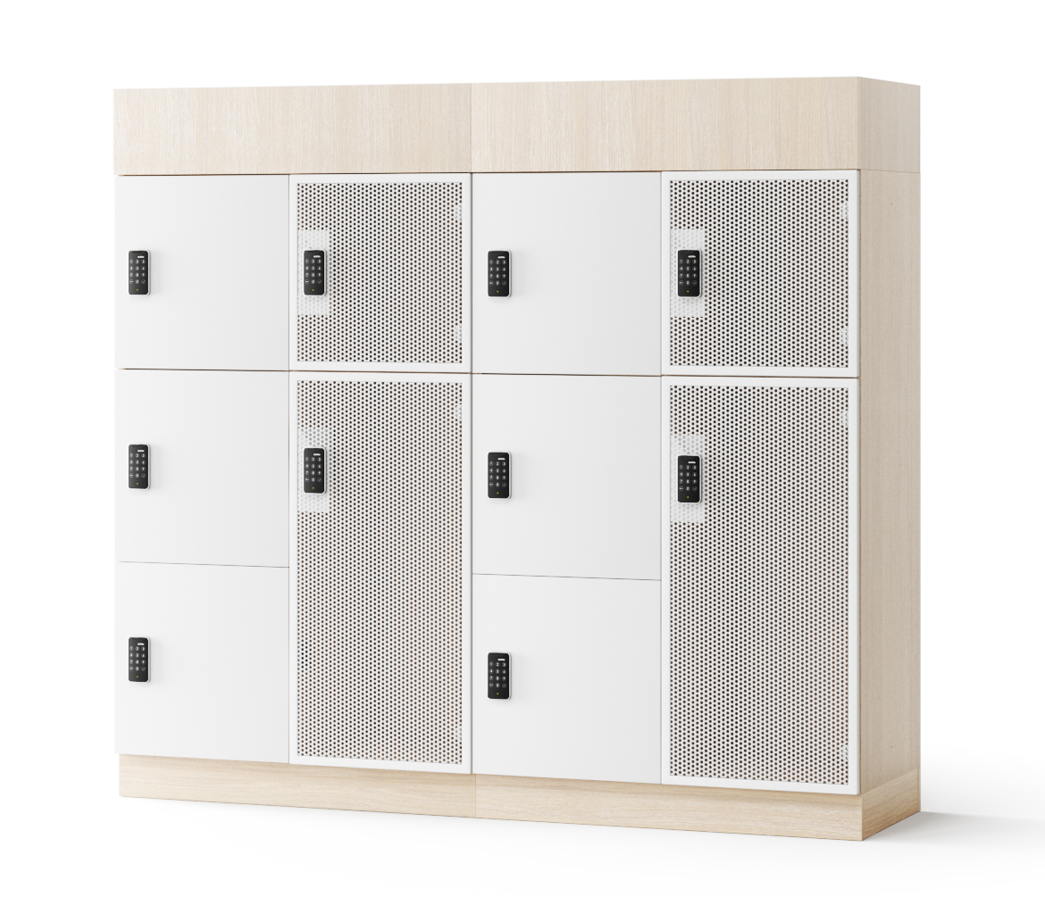 Choice 1 Row Locker w/2 Small Doors by NARBUTAS in white 
