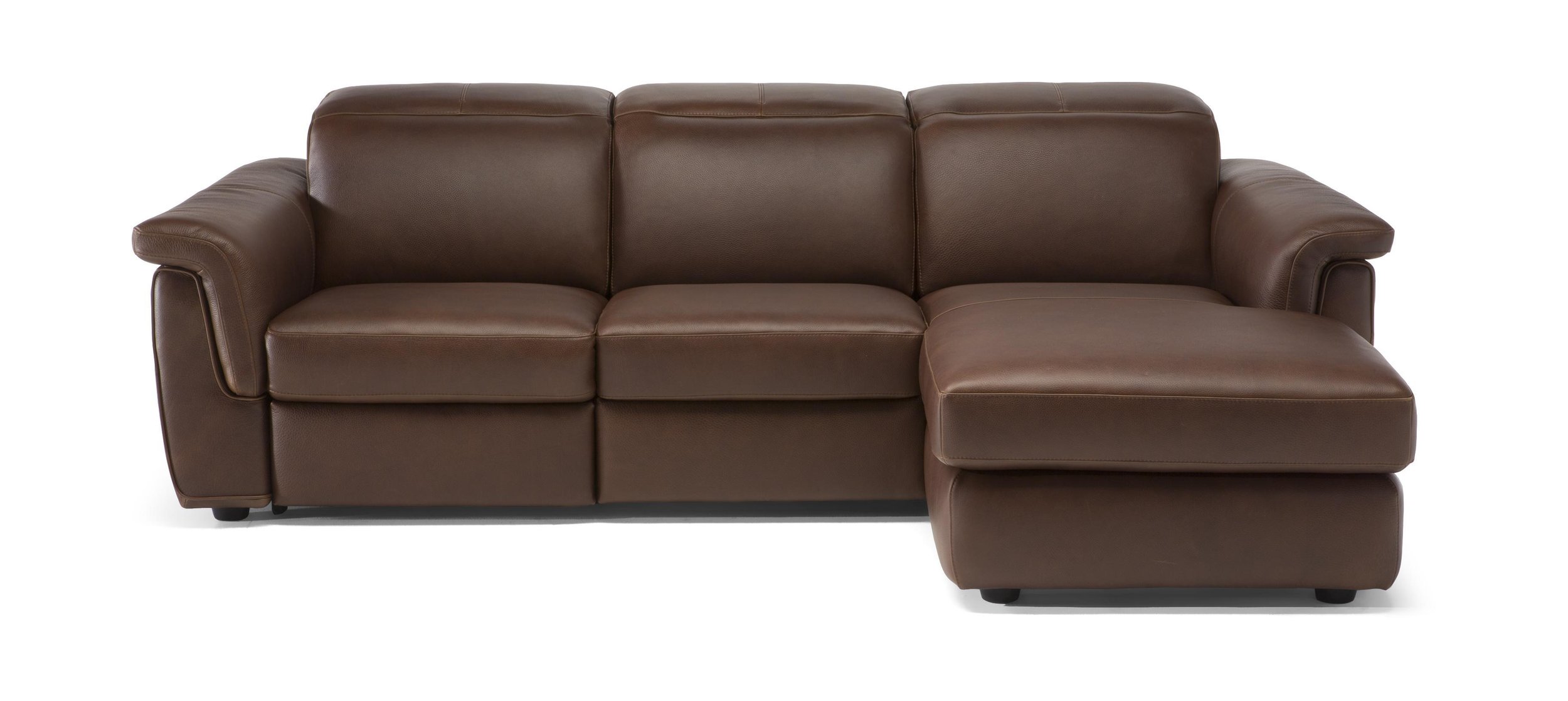 Curioso Fabric/Leather L-Shape Sectional Sofa w/ Chaise Longue & Recliner