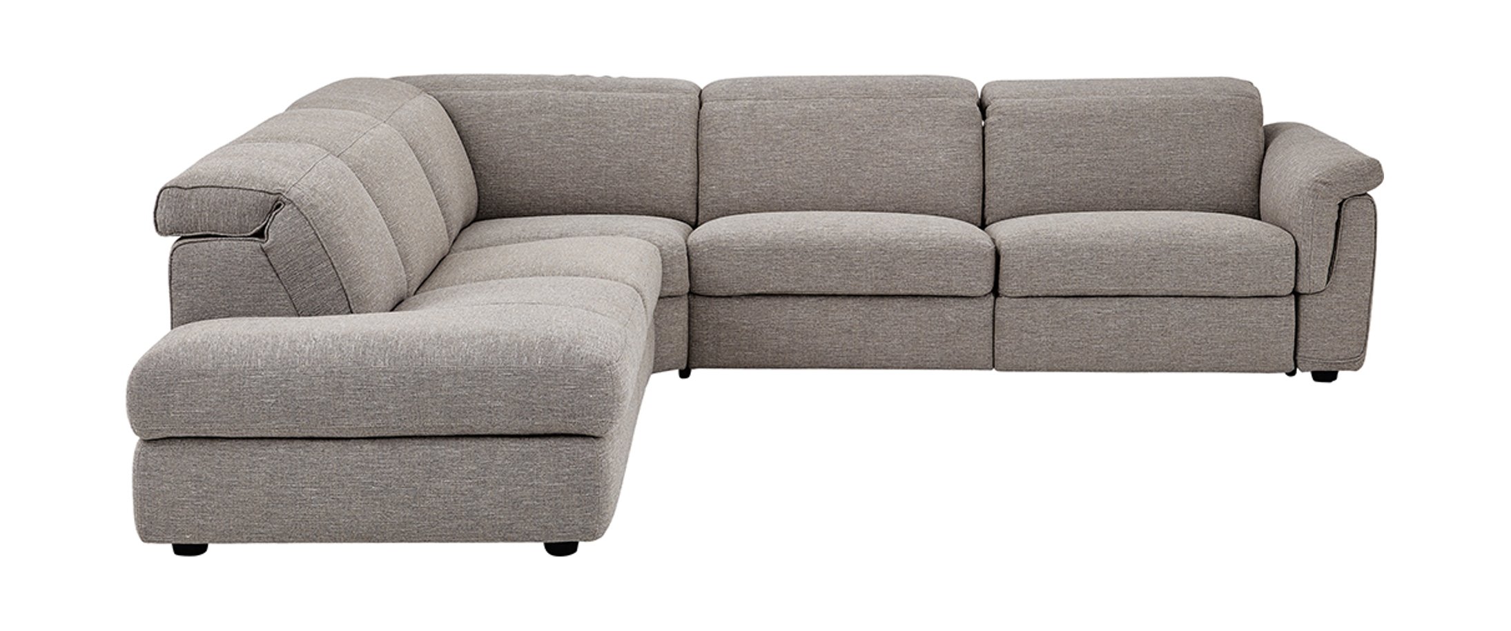 Curioso Fabric/Leather L-Shape Sectional Sofa w/ Recliners & Small Chaise