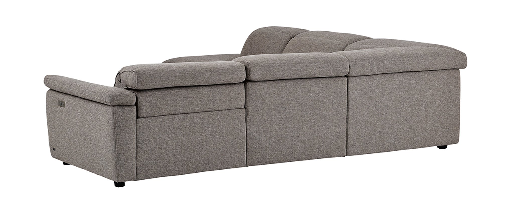 Curioso Fabric/Leather L-Shape Sectional Sofa w/ Recliners & Small Chaise