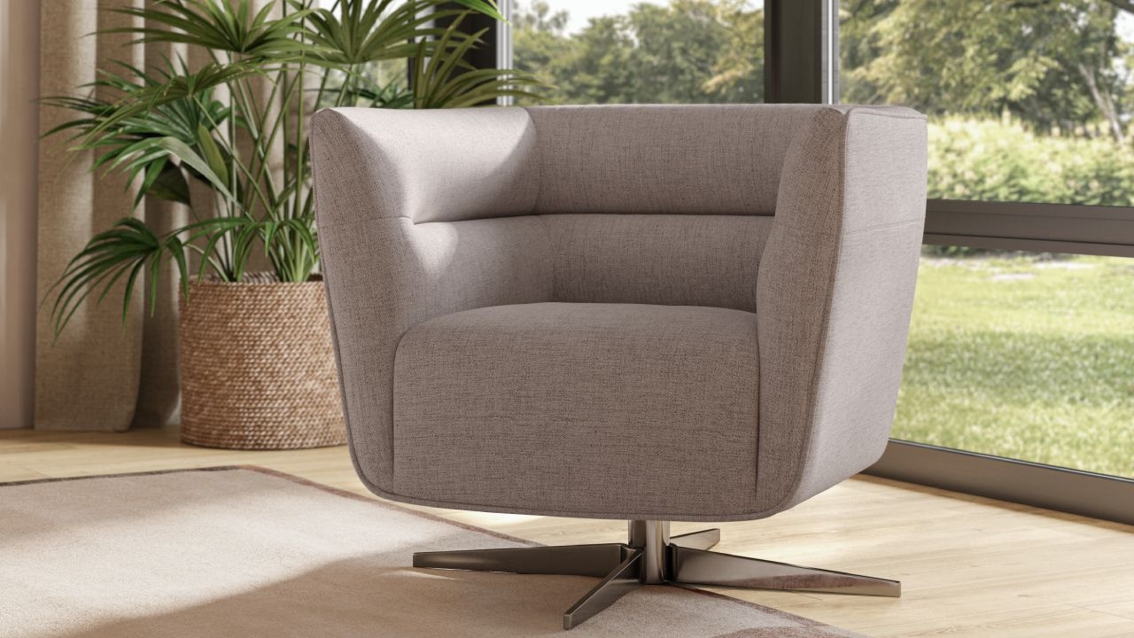 Spiritosa Fabric/Leather Swivel Chair