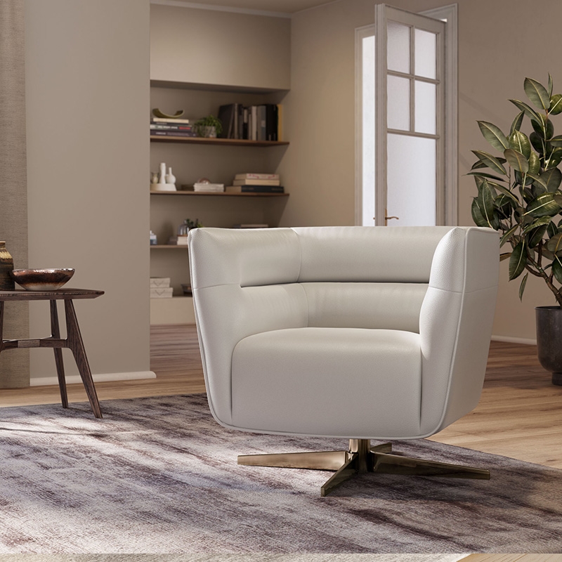 Spiritosa Fabric/Leather Swivel Chair
