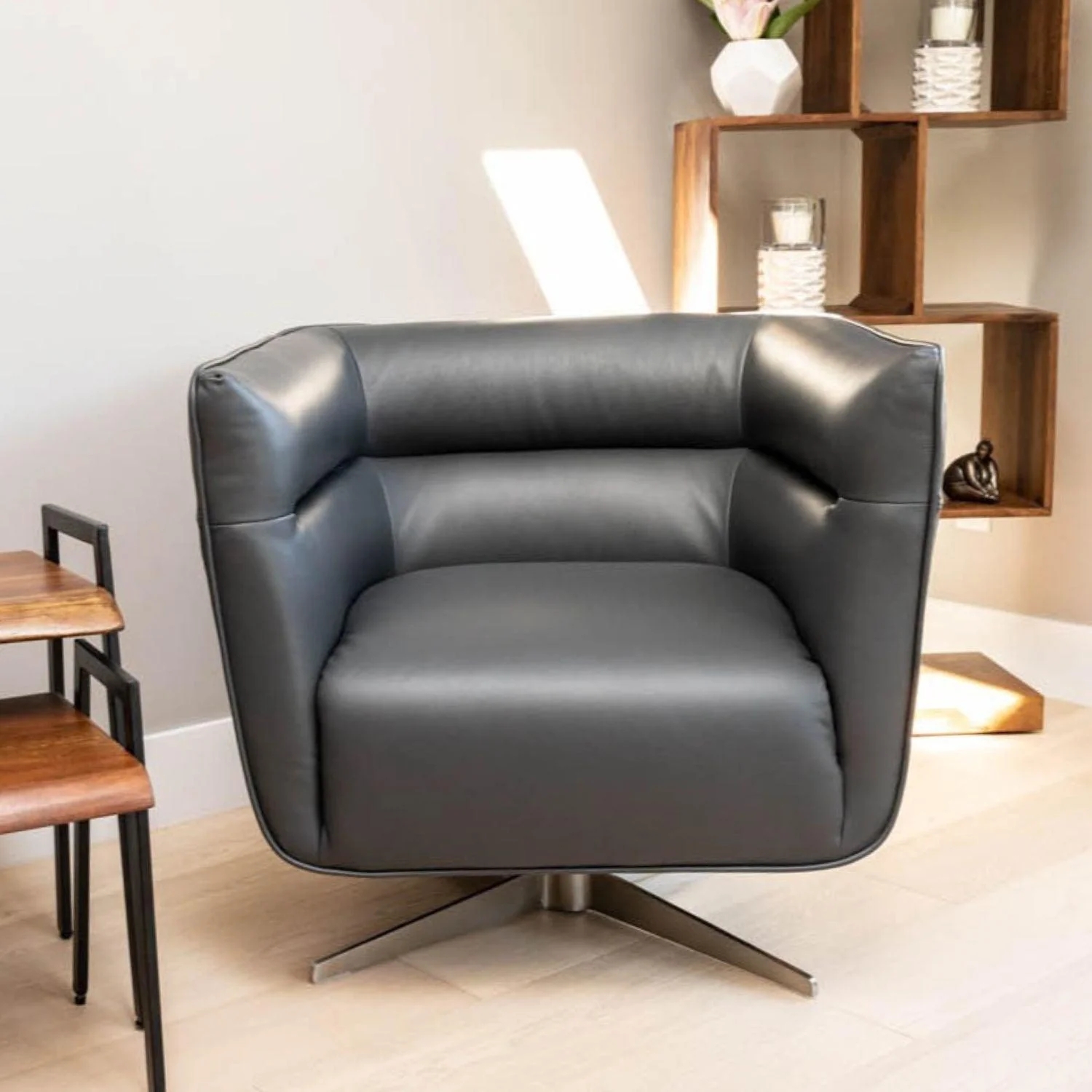 Spiritosa Fabric/Leather Swivel Chair
