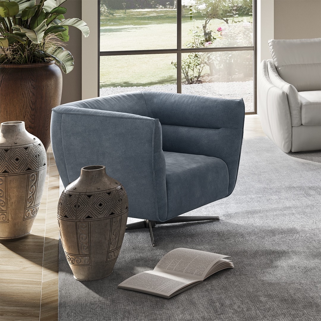 Spiritosa Fabric/Leather Swivel Chair