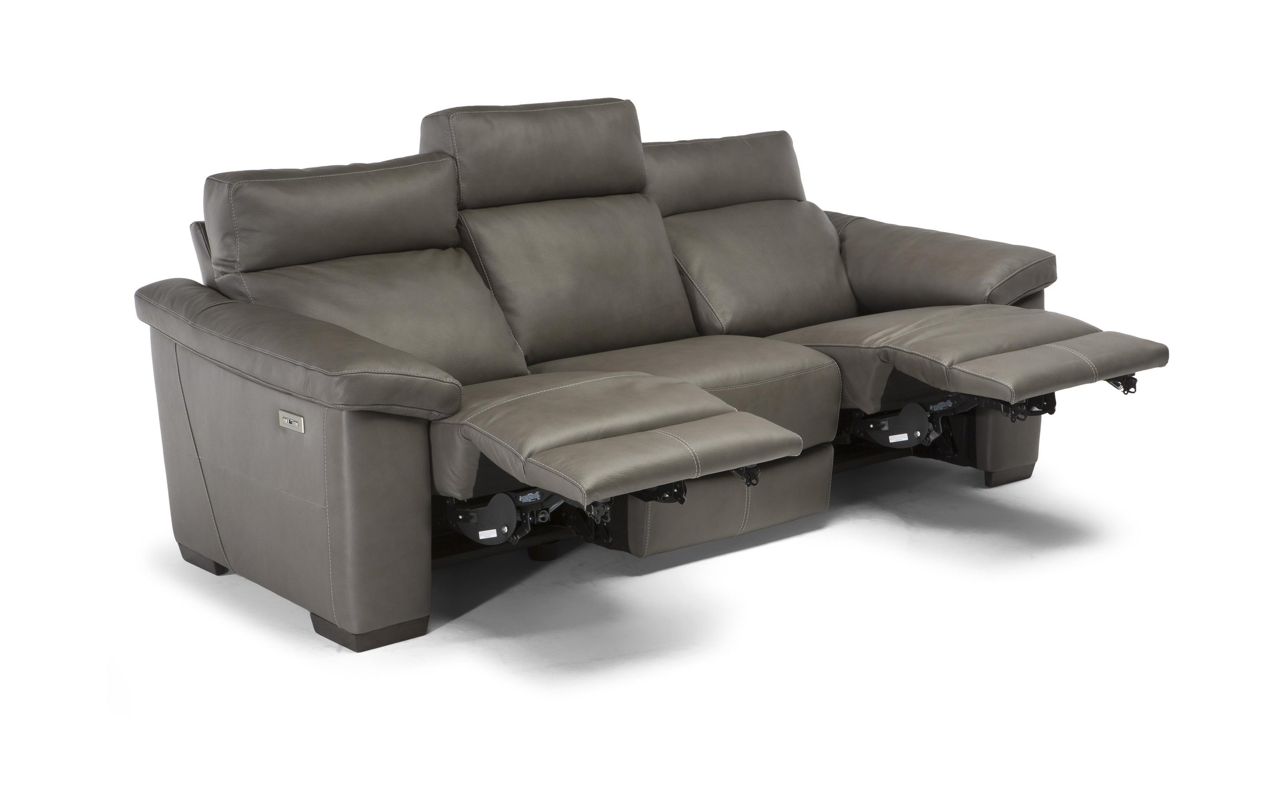 Estremo Fabric/Leather 3 Seater Sofa w/ 2 Power Recliners