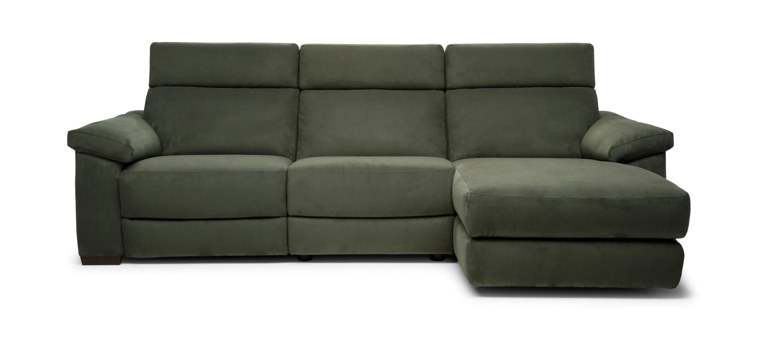 Estremo Fabric/Leather L-Shape Sectional Sofa w/Recliner & Chaise