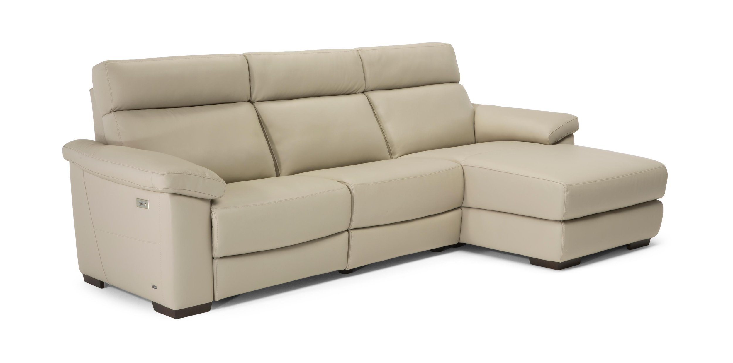 Estremo Fabric/Leather L-Shape Sectional Sofa w/Recliner & Chaise