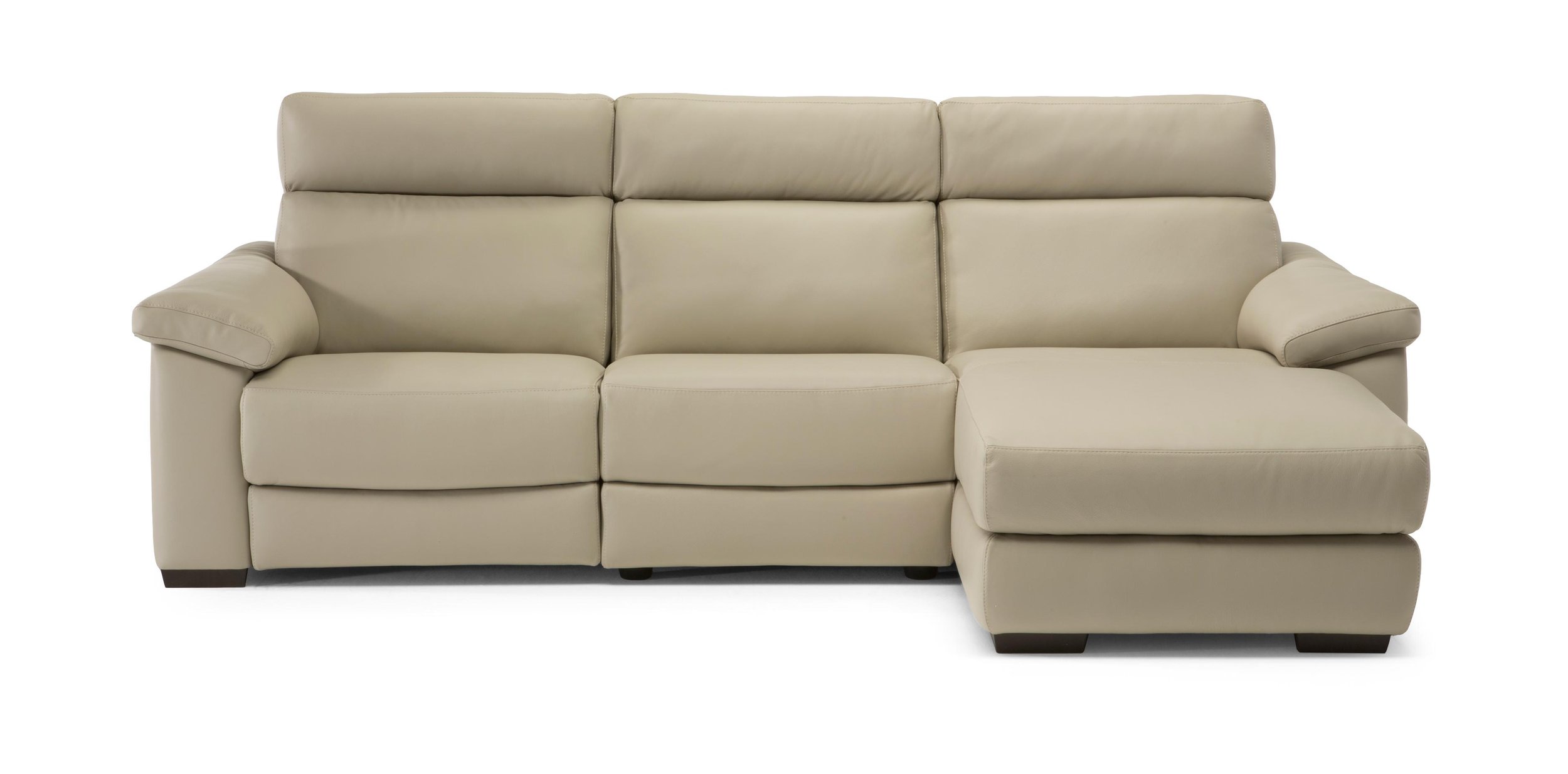 Estremo Fabric/Leather L-Shape Sectional Sofa w/Recliner & Chaise