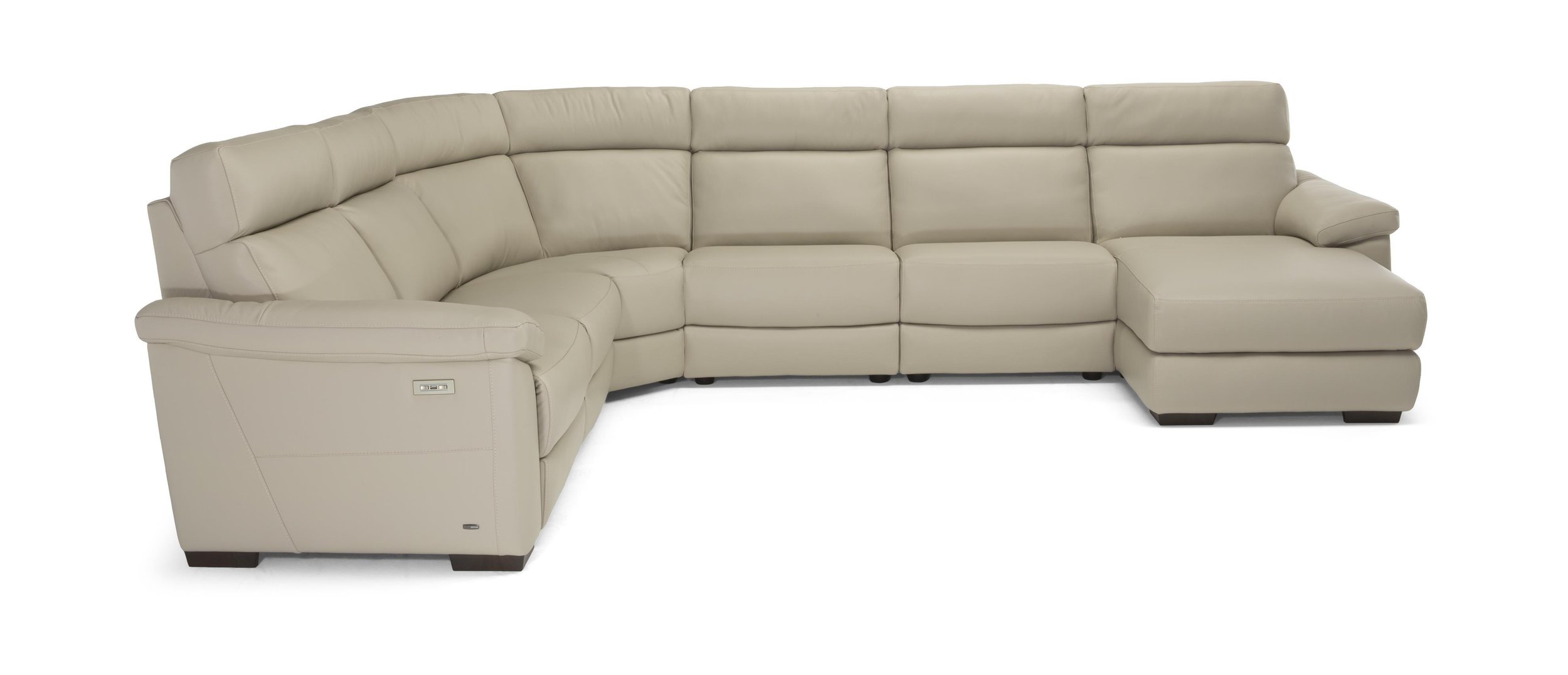 Estremo Fabric/Leather U-Shape Sectional Sofa w/2 Recliners & Chaise