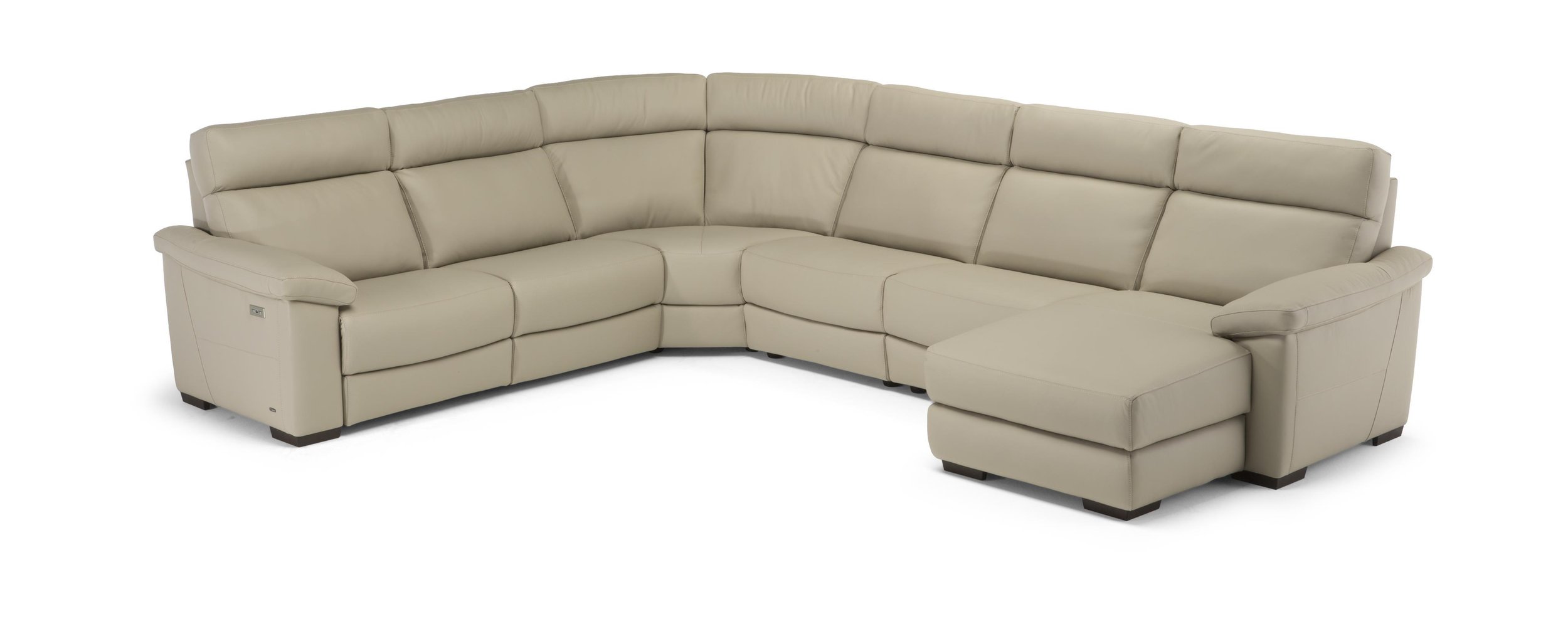 Estremo Fabric/Leather U-Shape Sectional Sofa w/2 Recliners & Chaise