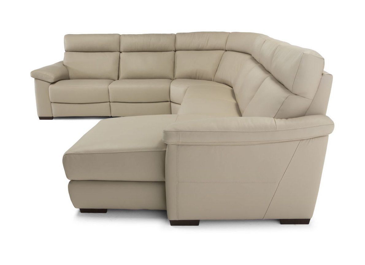 Estremo Fabric/Leather U-Shape Sectional Sofa w/2 Recliners & Chaise
