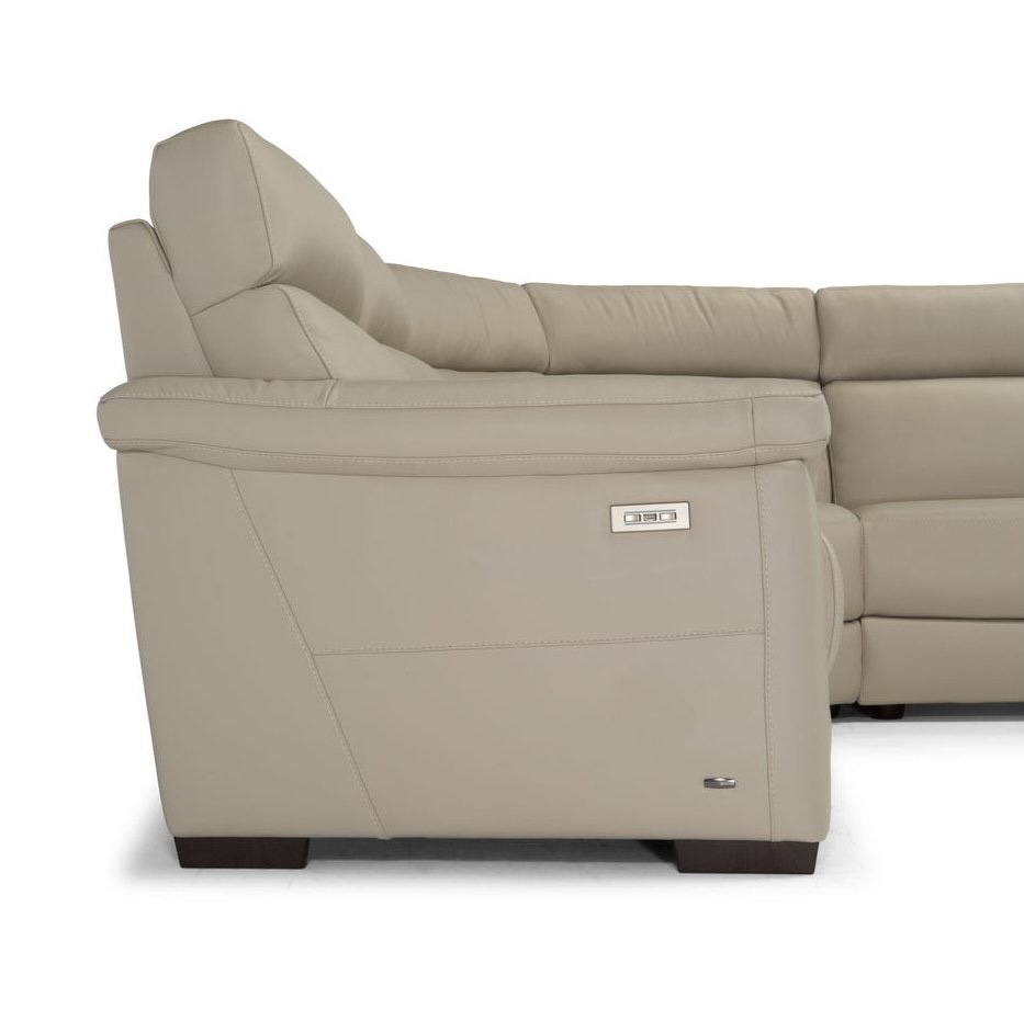 Estremo Fabric/Leather U-Shape Sectional Sofa w/2 Recliners & Chaise