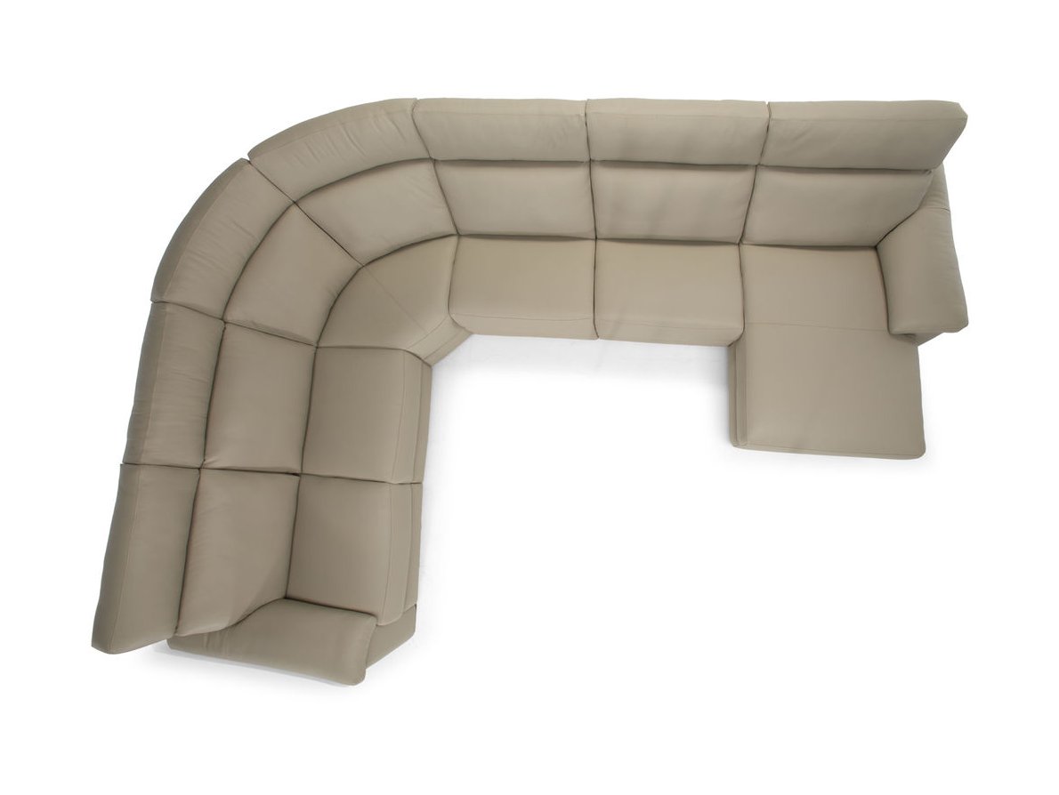 Estremo Fabric/Leather U-Shape Sectional Sofa w/2 Recliners & Chaise