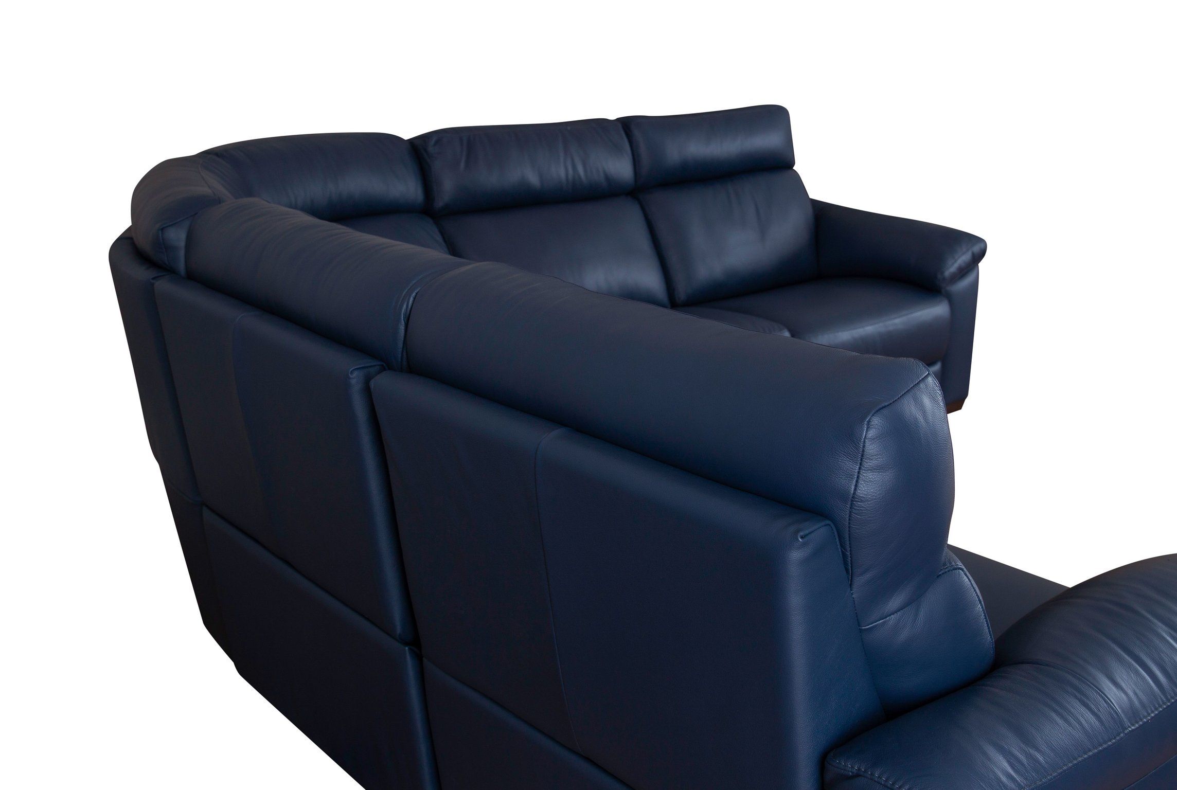 Estremo Fabric/Leather L-Shape Sectional Sofa w/2 Recliners