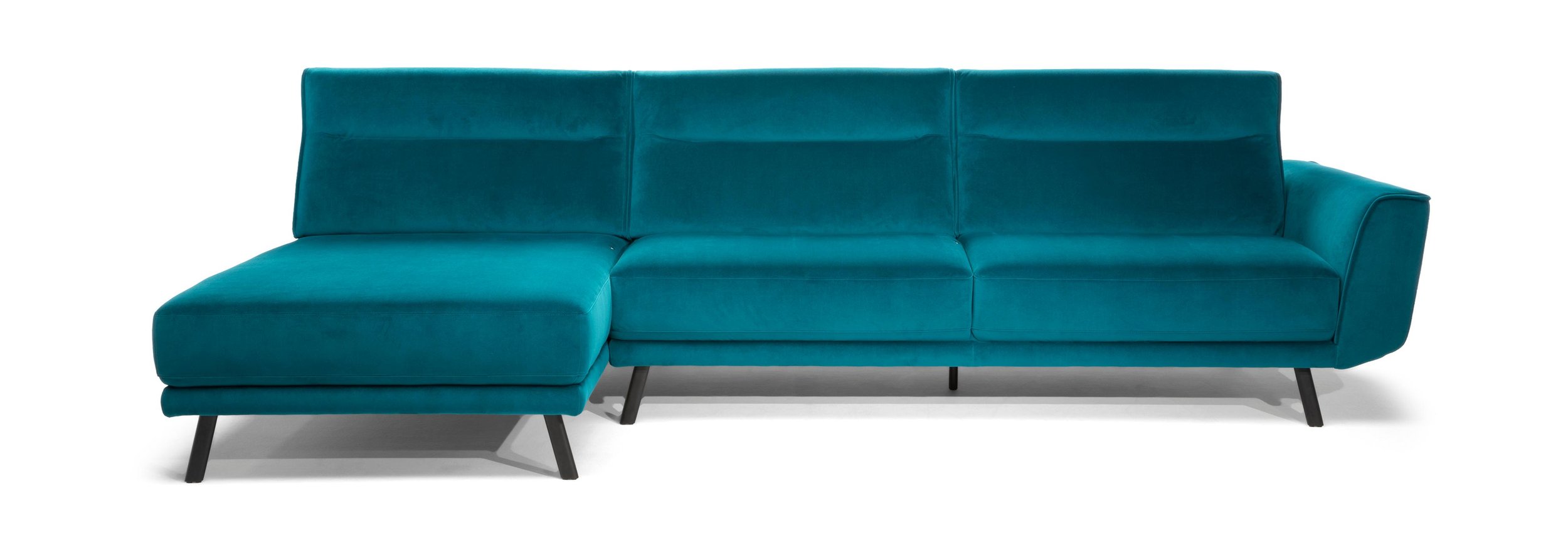 Rotterdam Fabric/Leather L-Shape Sectional Sofa w/ Motion & Chaise Lounge