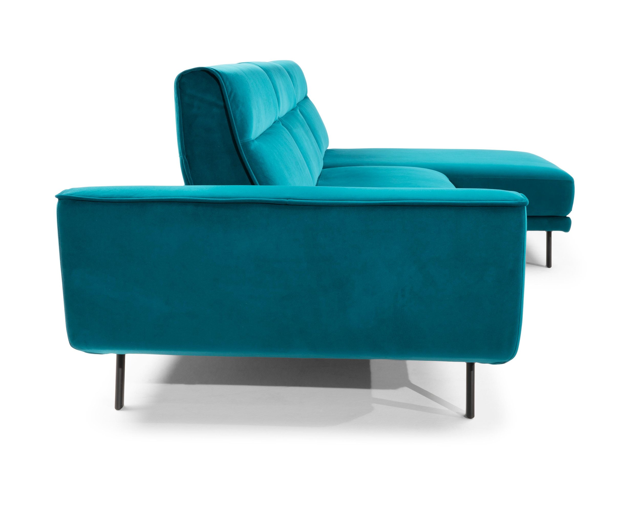 Rotterdam Fabric/Leather L-Shape Sectional Sofa w/ Motion & Chaise Lounge
