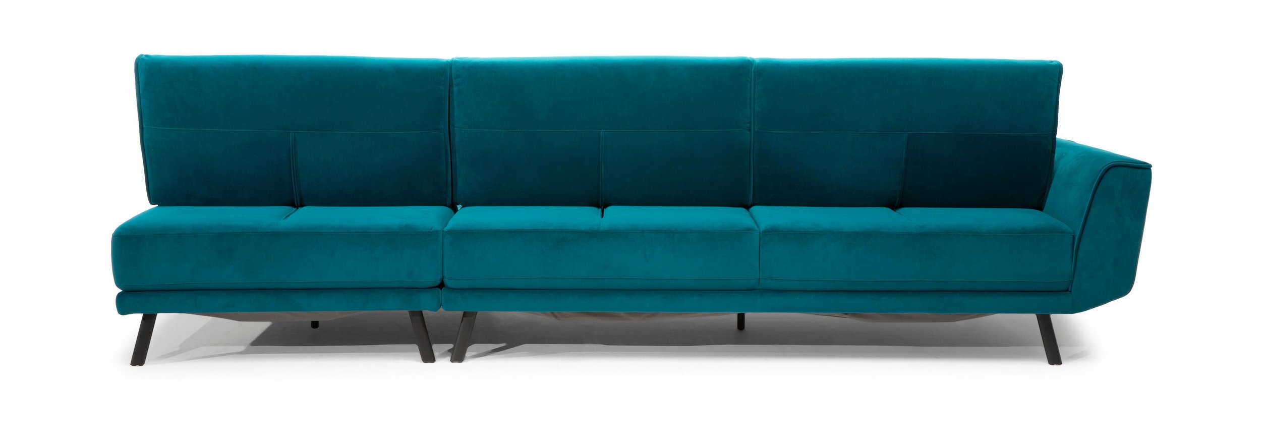 Rotterdam Fabric/Leather L-Shape Sectional Sofa w/ Motion & Chaise Lounge