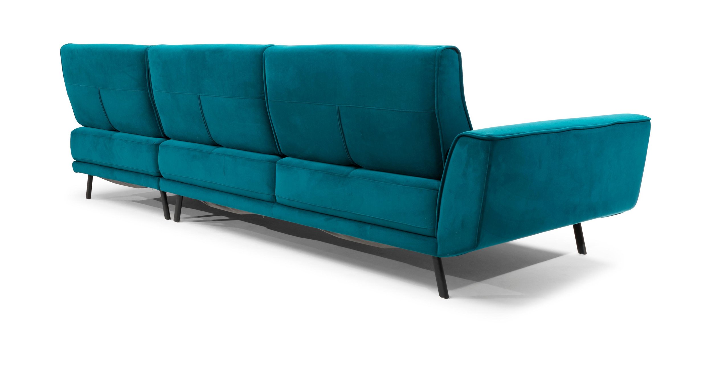 Rotterdam Fabric/Leather L-Shape Sectional Sofa w/ Motion & Chaise Lounge