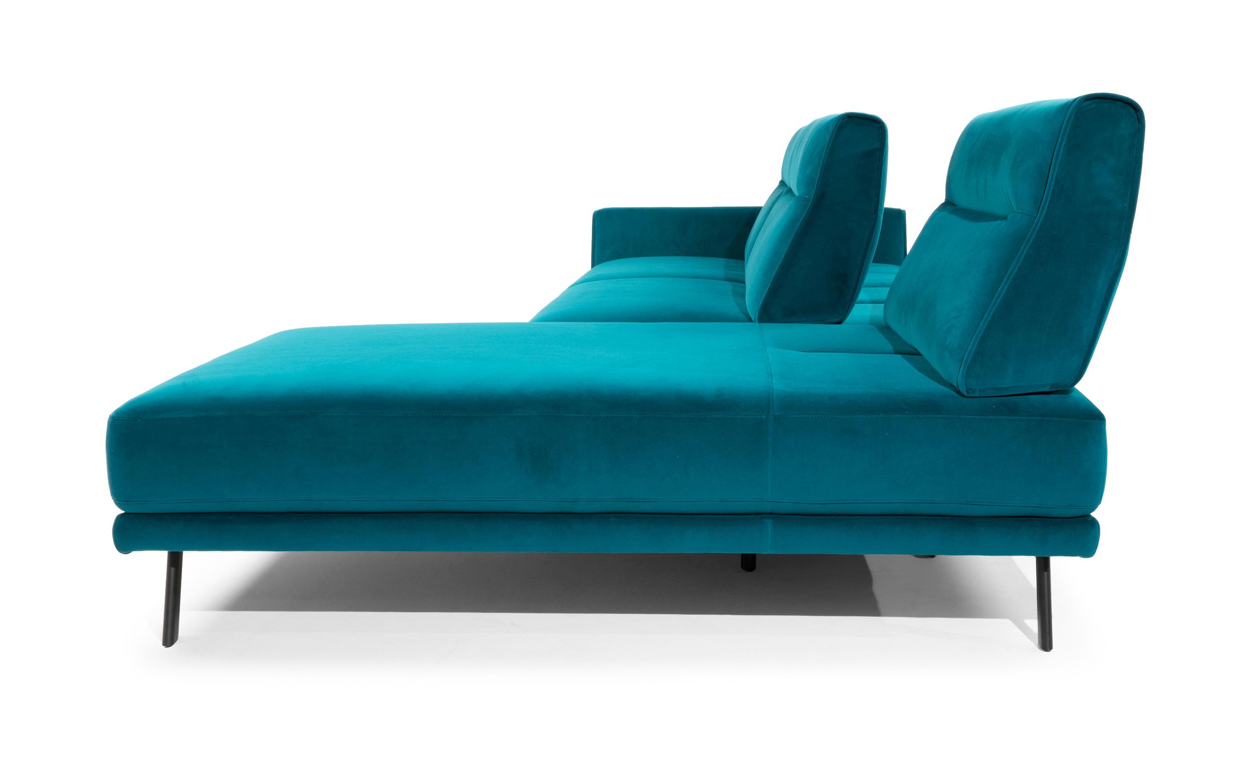 Rotterdam Fabric/Leather L-Shape Sectional Sofa w/ Motion & Chaise Lounge