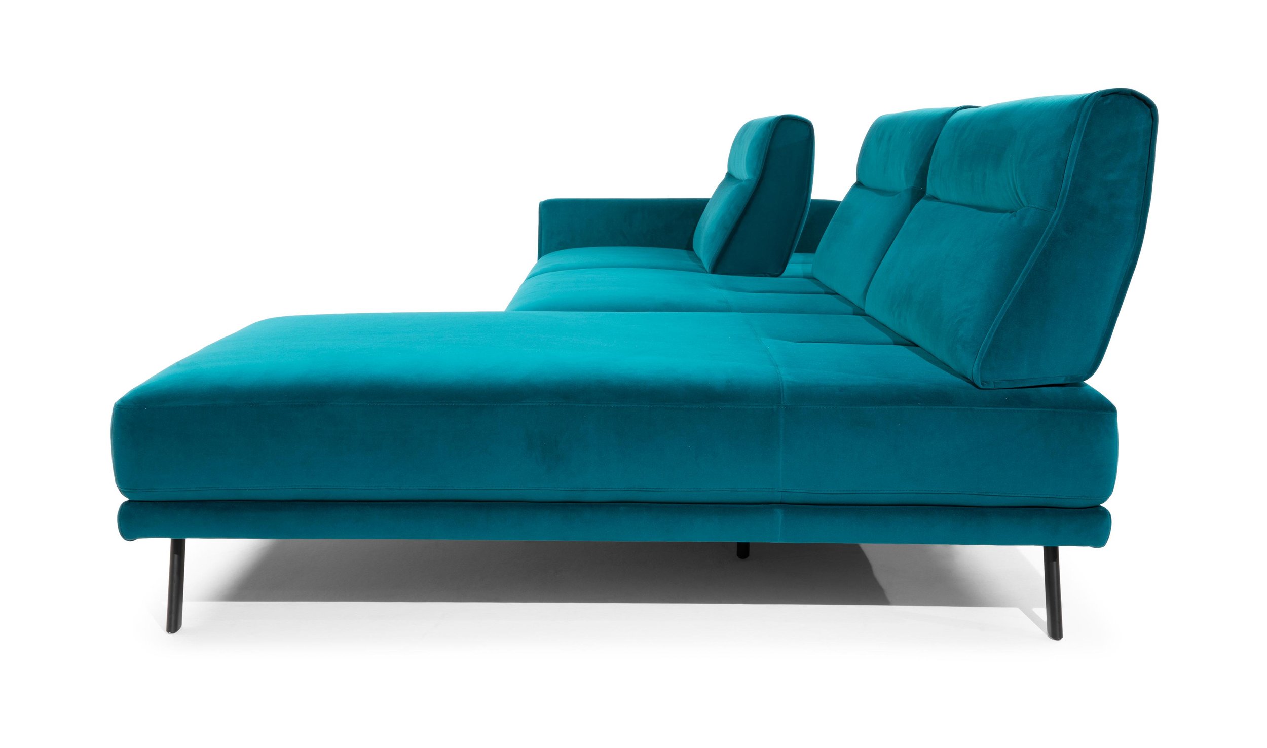 Rotterdam Fabric/Leather L-Shape Sectional Sofa w/ Motion & Chaise Lounge