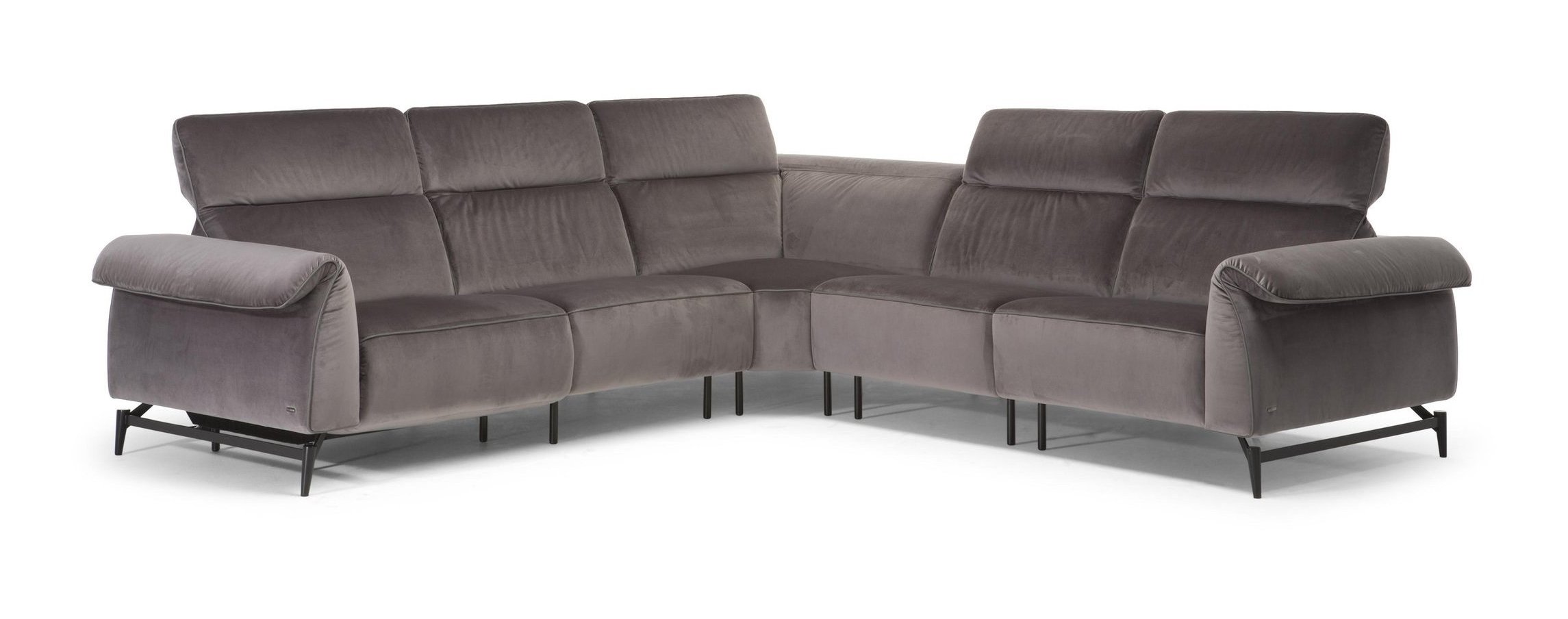 Leggiadro Fabric/Leather L-Shape Sectional Sofa